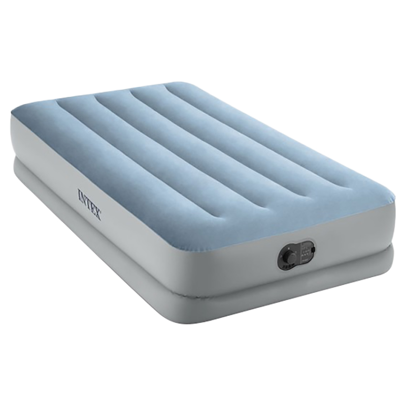 Intex - Dura-Beam Plus Mid-Rise Comfort Air Mattress with Fastfill USB Pump