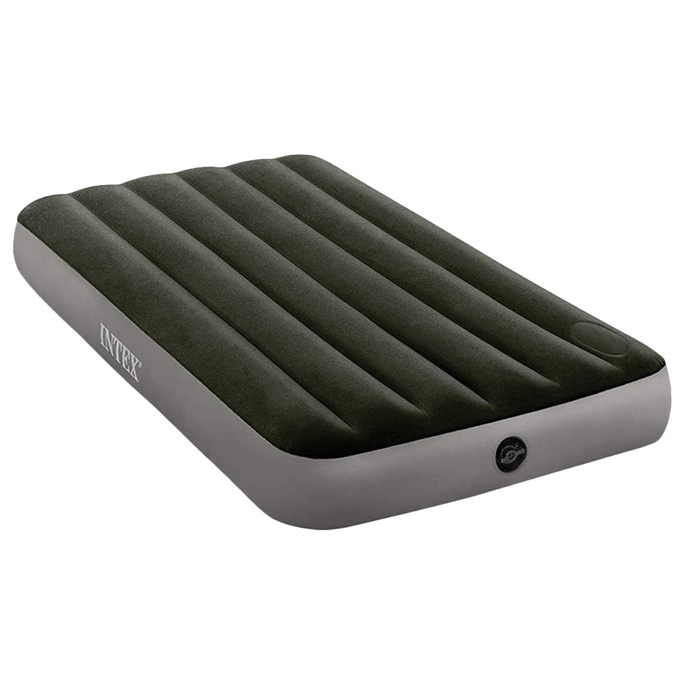 Intex - Queen Dura-Beam Downy Airbed With Foot Bip - Green