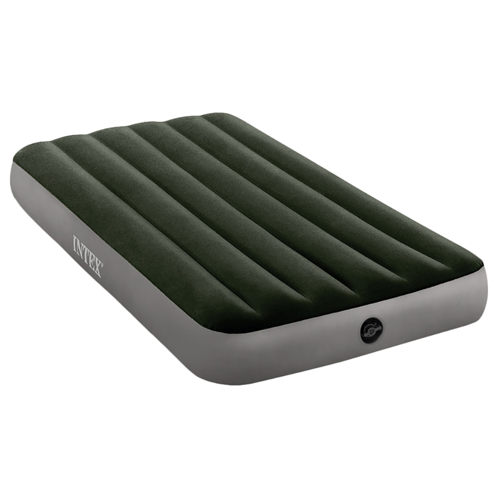 Intex - Twin Dura-Beam Prestige Airbed With Battery Pump