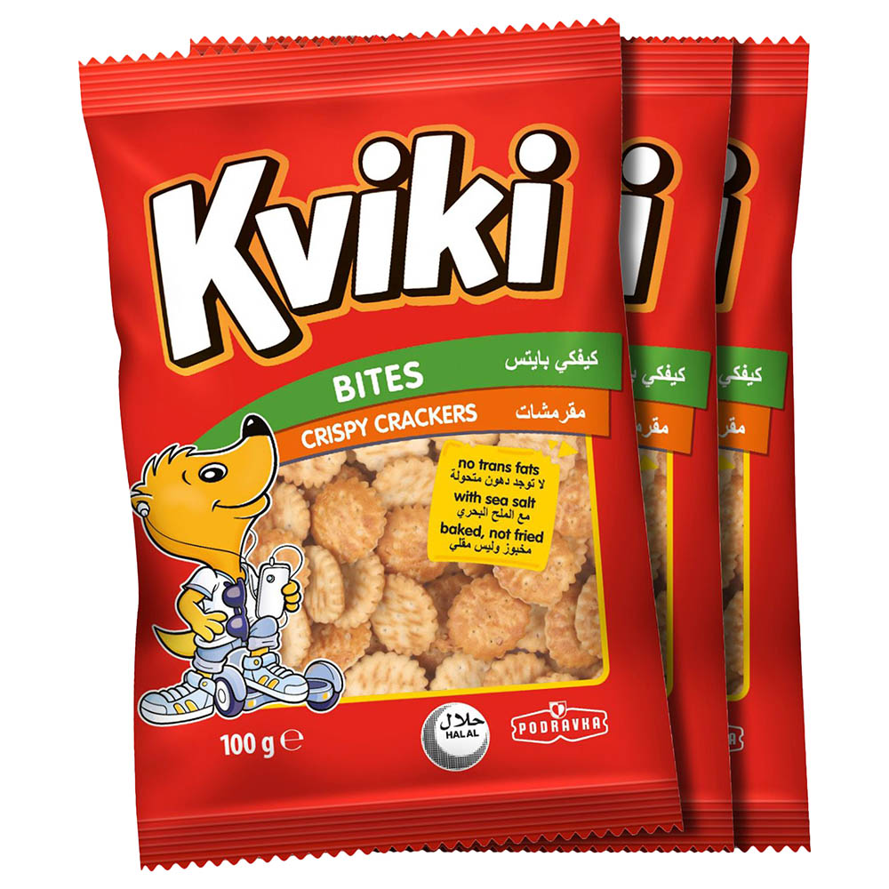 Kviki - Crispy Cracker Bites 100g x 3pcs