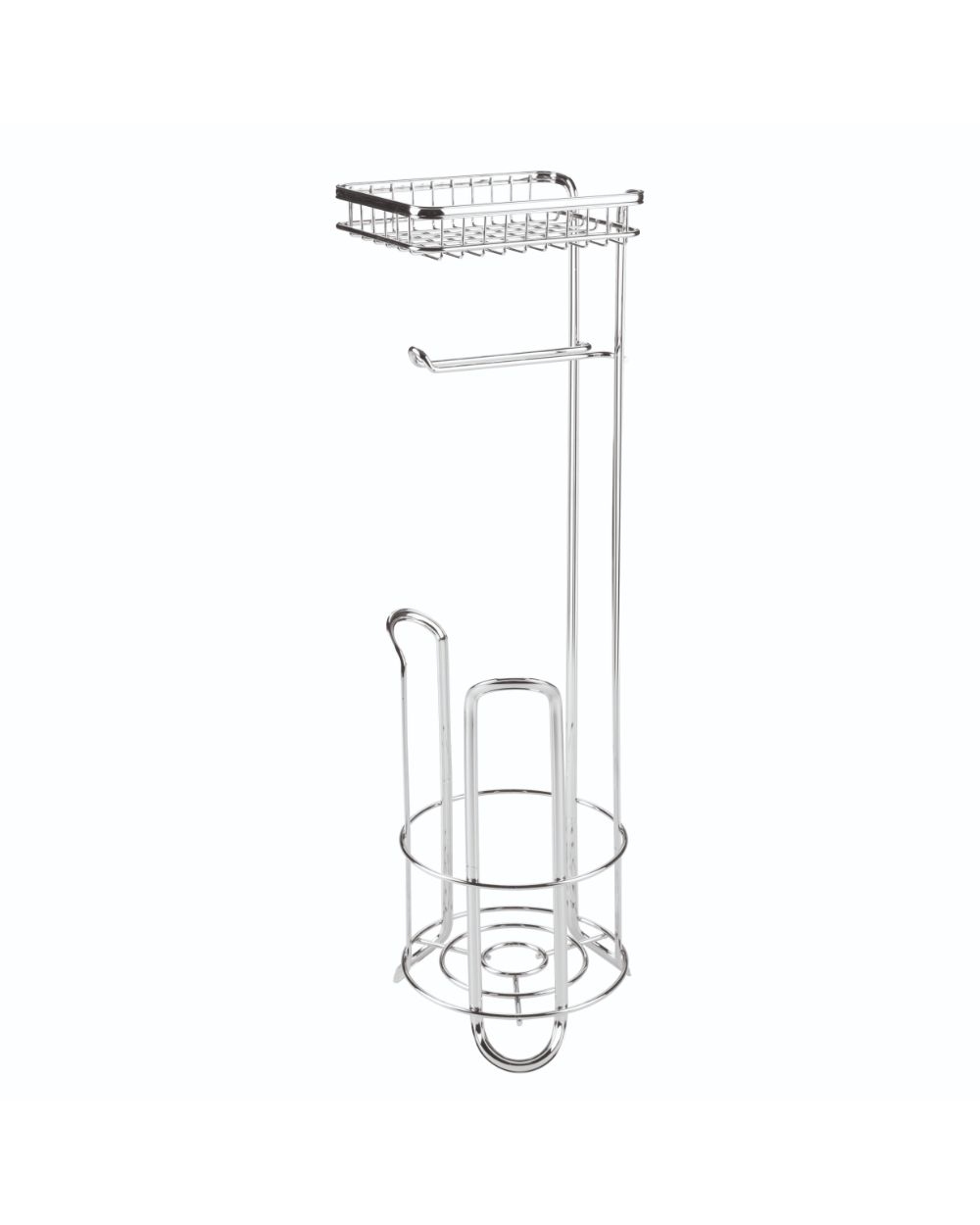 Inter Design - York Lyra Roll Stand Plus With Shelf - Chrome