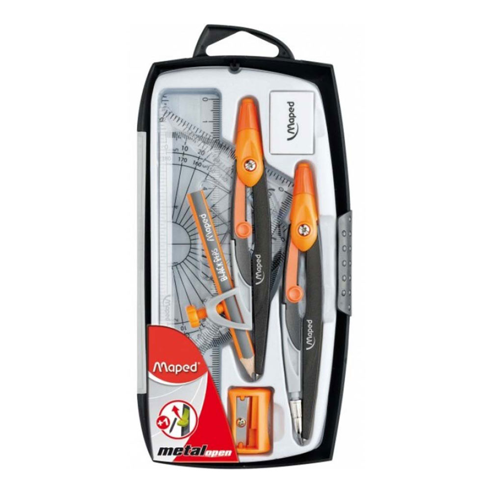 Maped - Math Set Open Metal - 9pcs