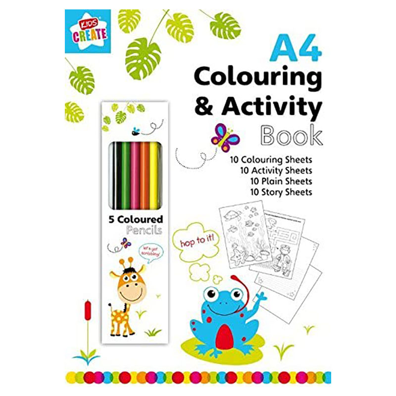Kids Create - Act, Drawing Book & 5 Colour Pencils