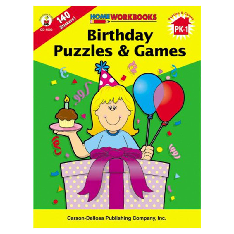 كتاب Birthday Puzzles Games Preschool First Grade 
