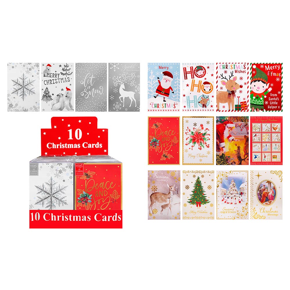 آر إس دبليو - بطاقات الكريسماس - عدد 10 - 24 عبوة - متنوع