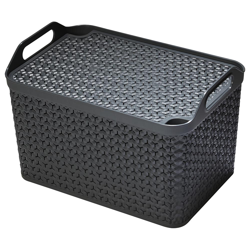 Strata - Large Urban Store Basket Durable Storage Box - Charcoal Grey