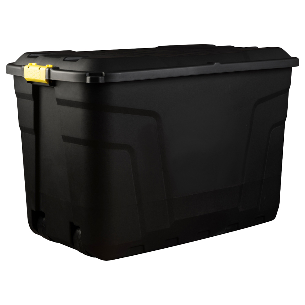 Strata - Storage Box With Lid & Wheels 110L - Black
