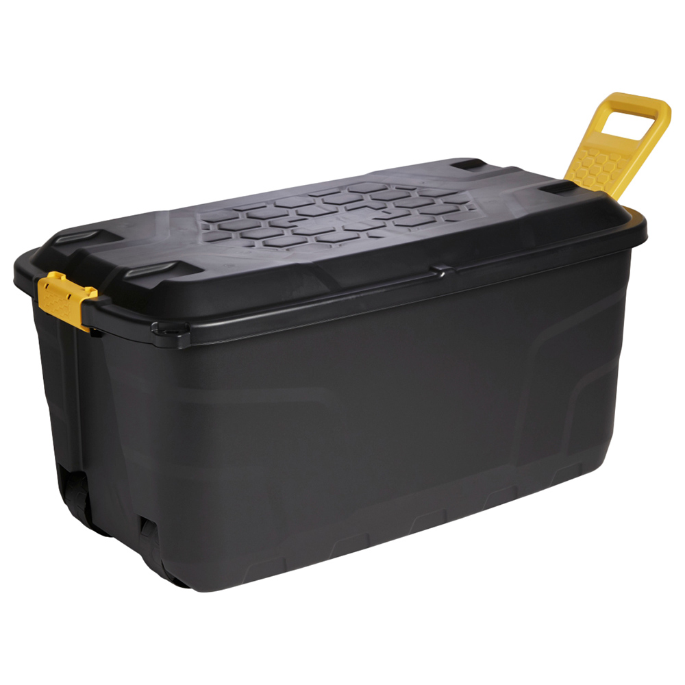 Strata - Storage Box With Lid, Wheels & Handle 145L - Black