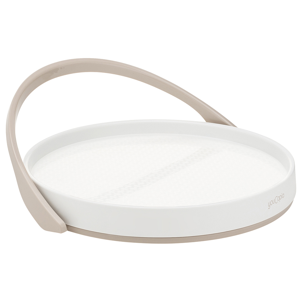 YouCopia - Crazy Susan 11-Inch Turntable With Backstop - White