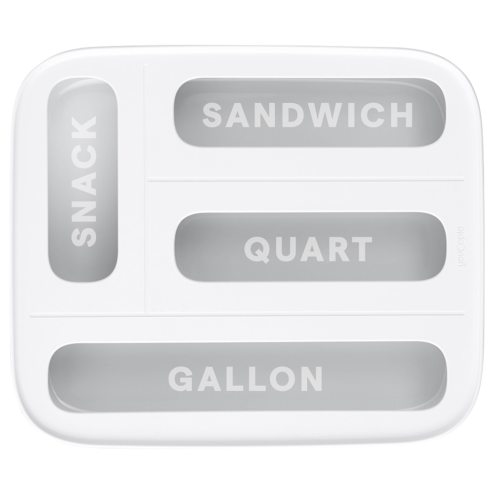Youcopia - Plastic Sandwich Bag Organizer - 4 Slot - White
