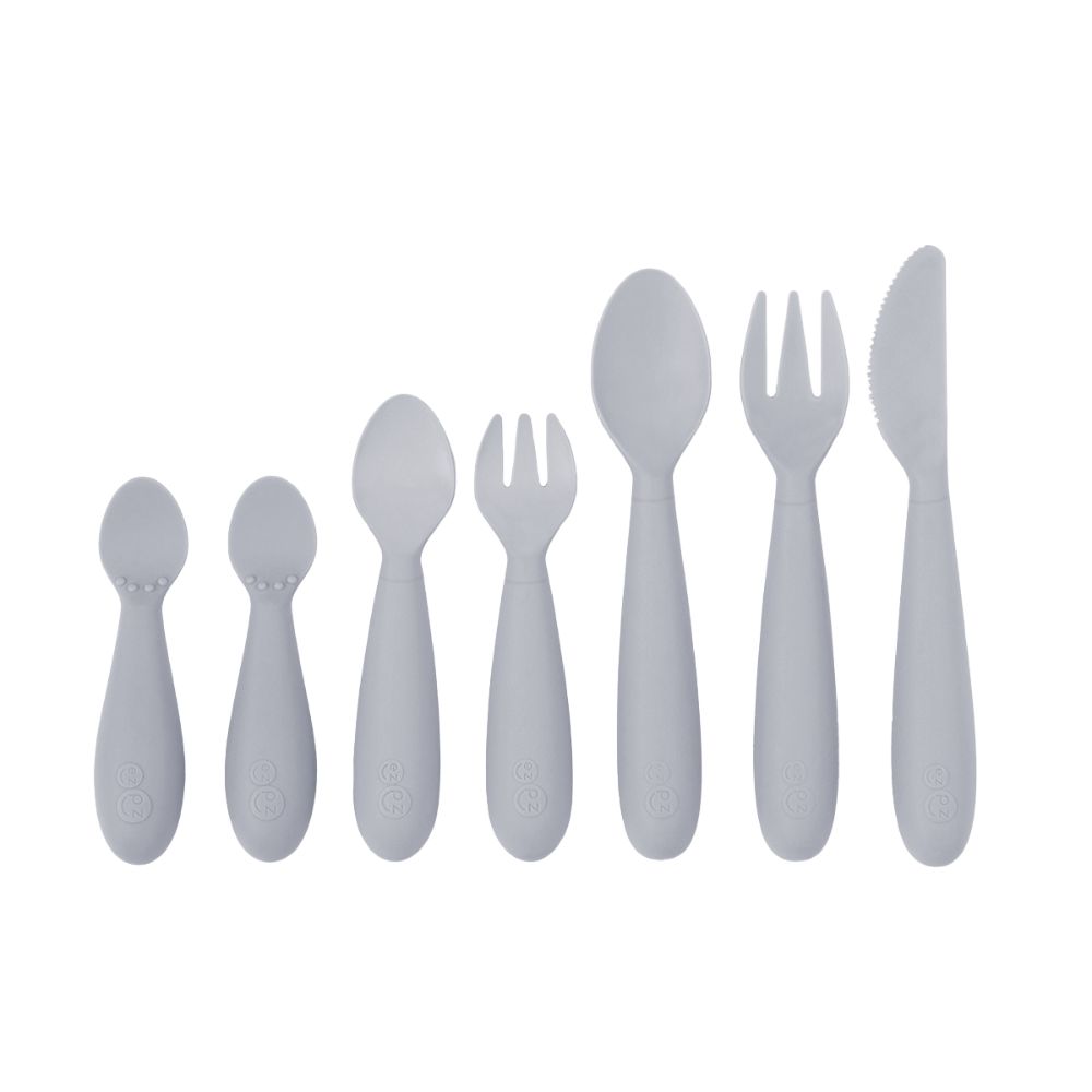 Ezpz Developmental Utensil Set - Pewter