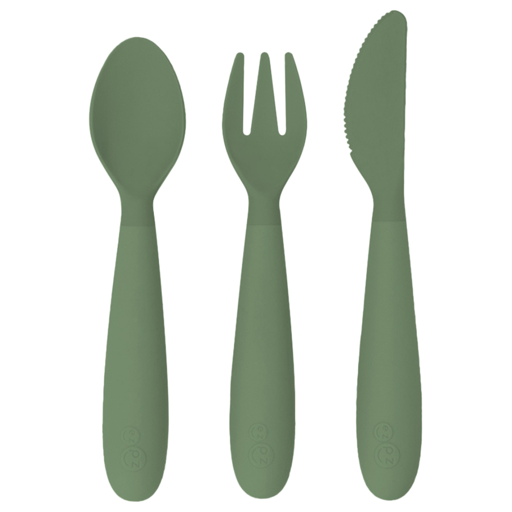 Ezpz Happy Utensils - Olive