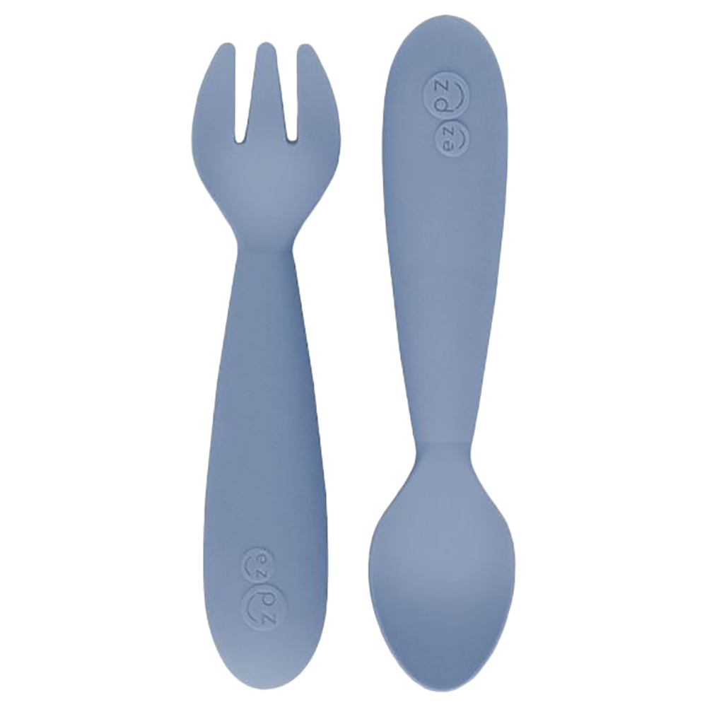 Ezpz Mini Utensils: Spoon & Fork - Indigo