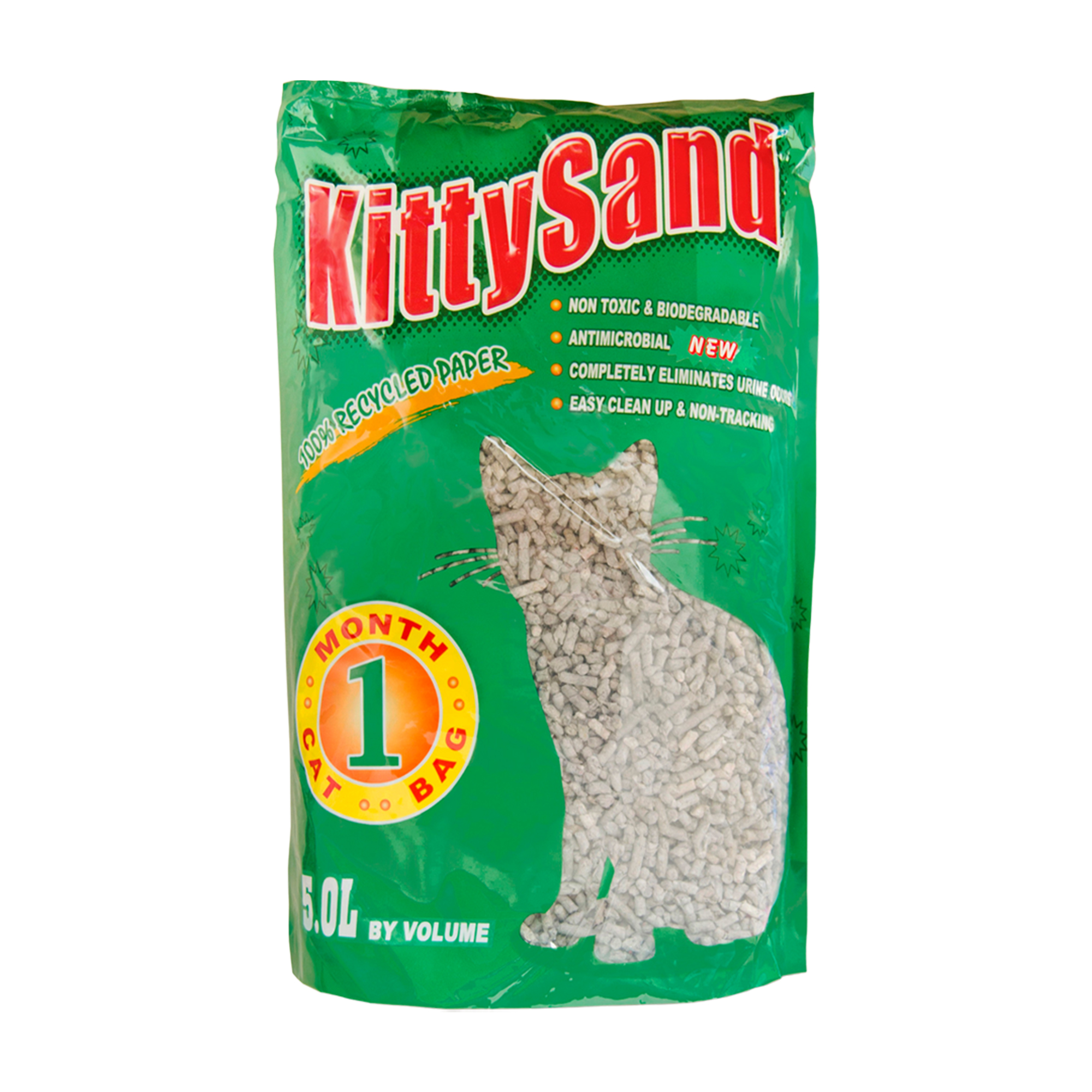 KittySand - Recycled Paper Cat Litter Pellets 5L - Multicolor
