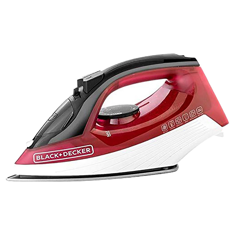 بلاك آند ديكر - مكواة بخار مع خاصية منع التنقيط - 1600 واط - أحمر