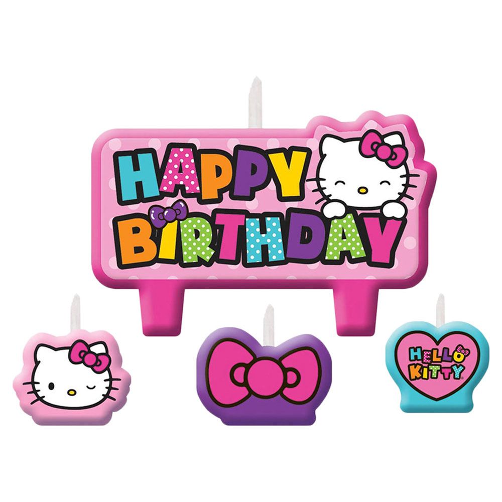 Party Centre - Hello Kitty Rainbow Birthday Candle Set (4pcs)