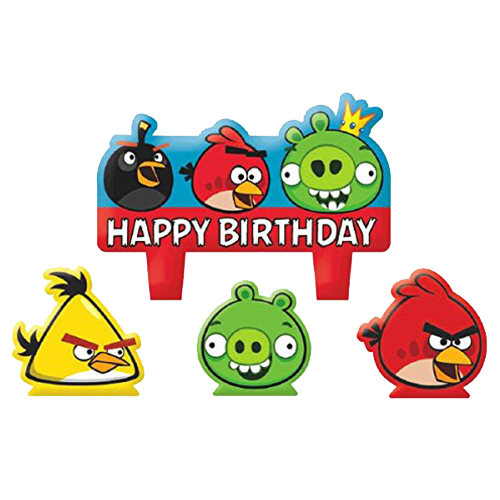 Amscan - Angry Birds Mini Molded Candles 4pcs