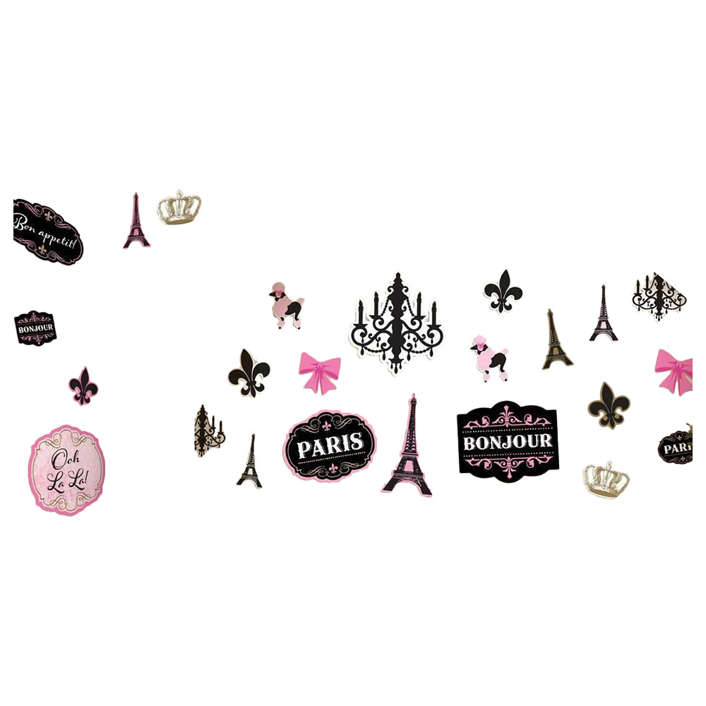 Amscan - A Day In Paris Mega Value Card - Black, Pink & Gold