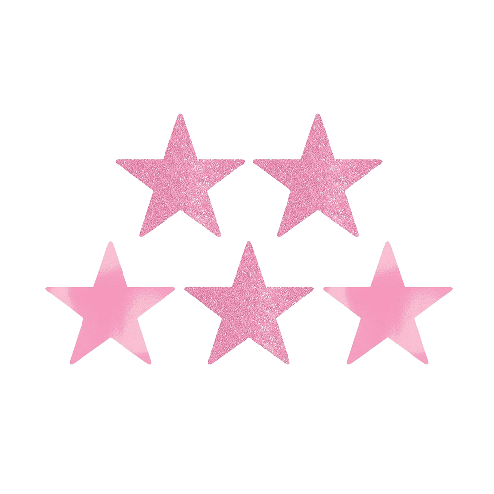 Amscan - Star Foil Cutouts 12.7cm 5pcs - Pink