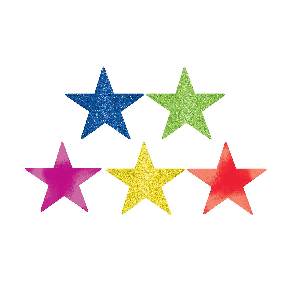 Amscan - Rainbow Star Foil Cutouts 12.7cm 5pcs