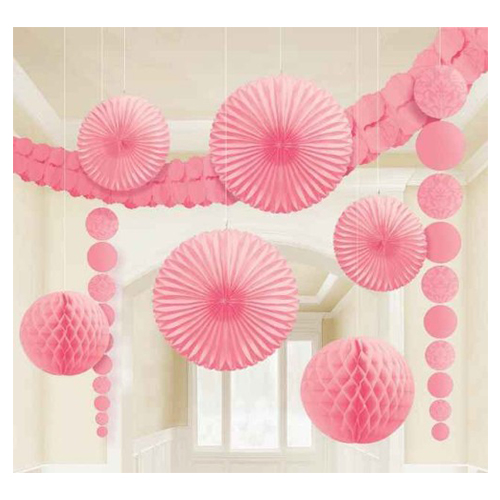 أمسكان - مجموعة زينة حفلات - نقشة دمشقية - زهري - 9 قطع