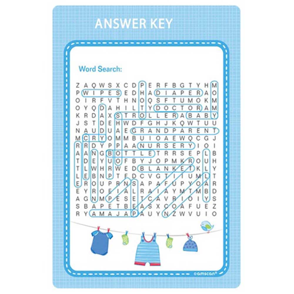 Party Centre - Shower With Love Boy Baby Shower Game