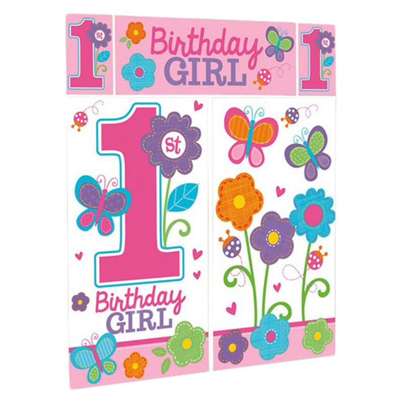 بارتي سنتر - مجموعة مشهد عيد ميلاد فتاة حلوة مكونة من 5 قطع