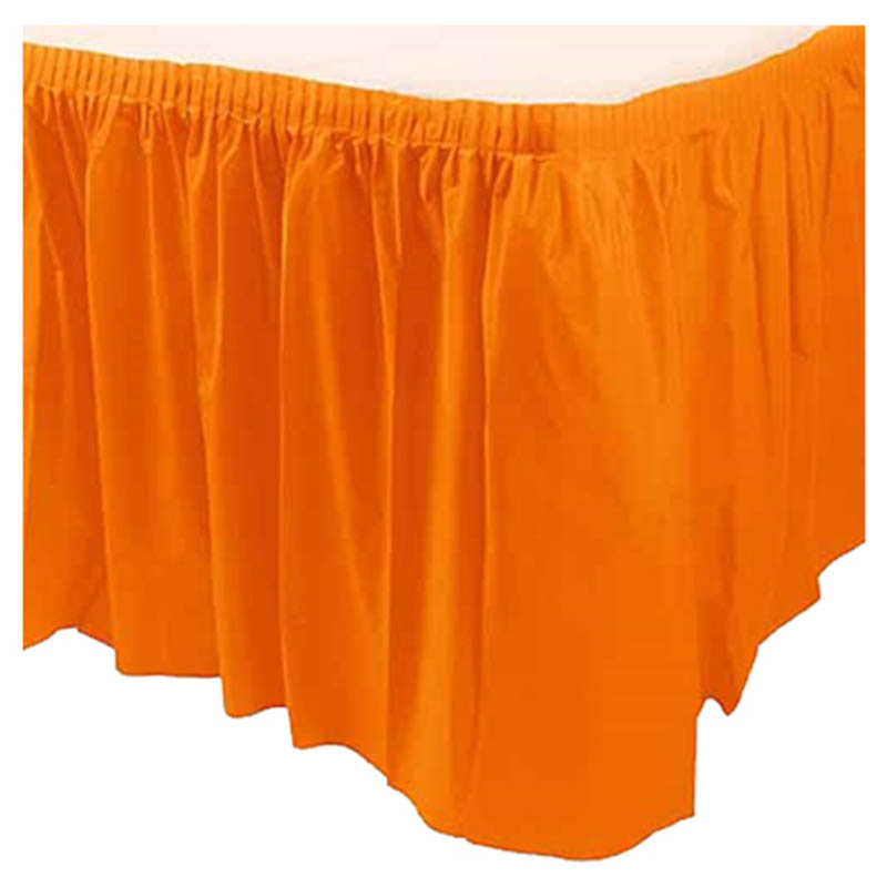 Amscan - Plastic Table Skirt - Orange Peel