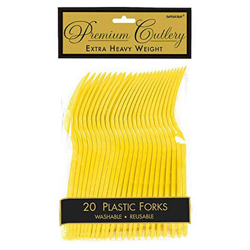 أمسكان - شوك بلاستيكية ثقيلة - أصفر - عدد 20