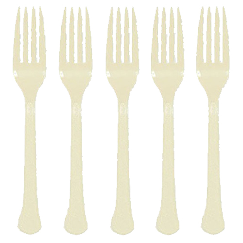 أمسكان - شوك بلاستيكية - كريمي - عدد 20