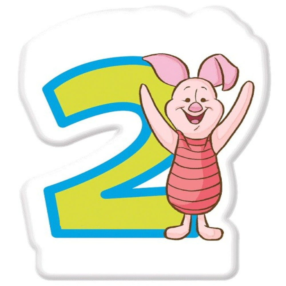 Party Centre - Disney Winnie The Pooh Numeral Candle No. 2