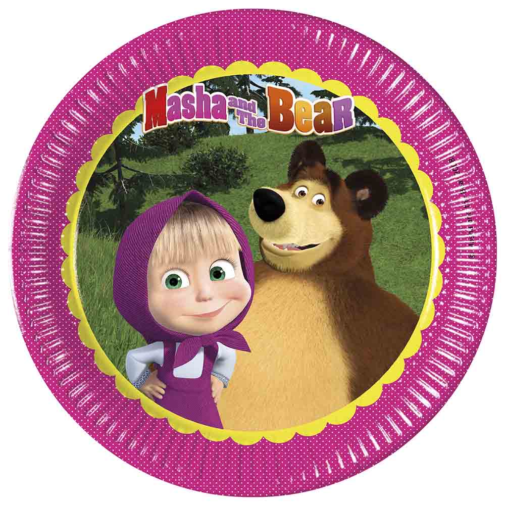 Party Centre - Masha And The Bear Paper Plates 23cm 8pcs
