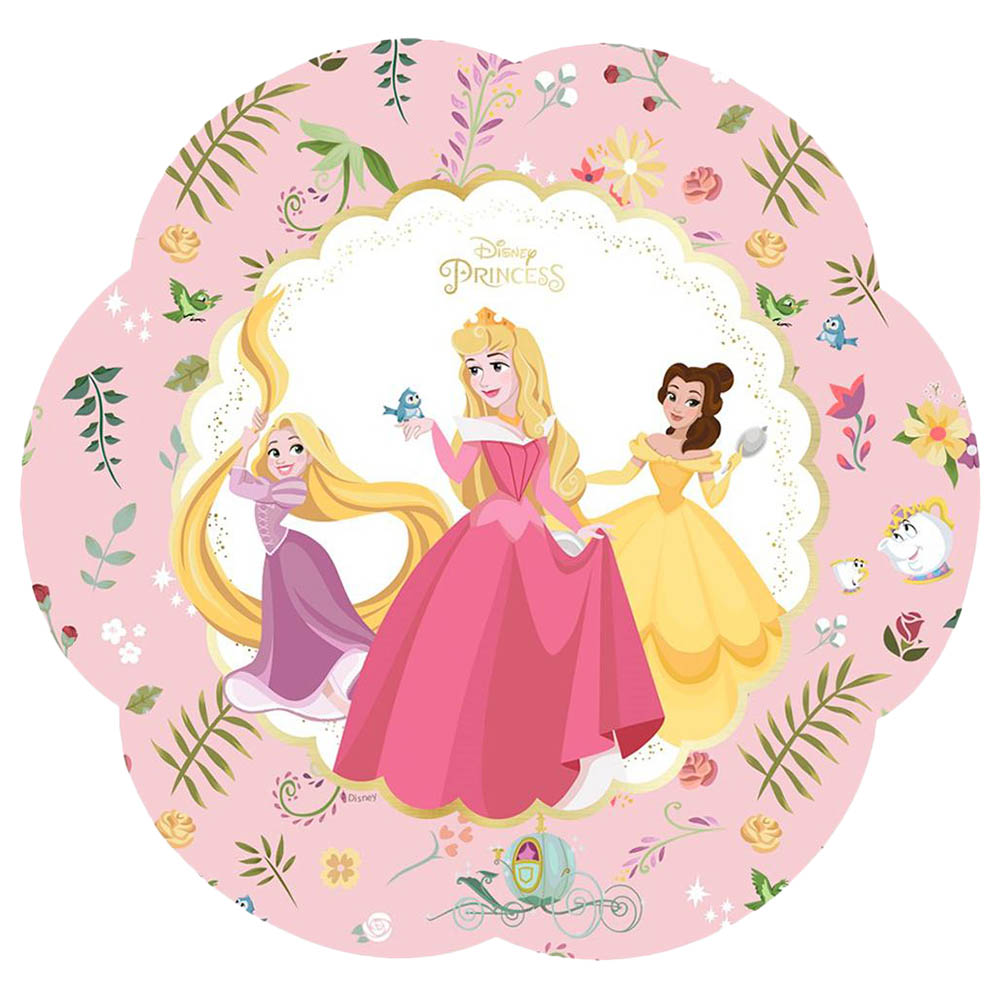 Procos - Disney True Princess Paper Flower Shaped Plates 4pcs