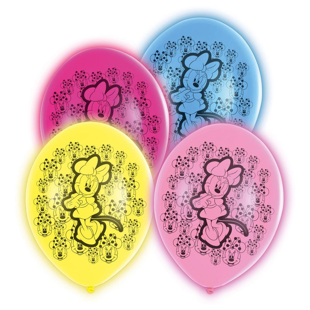 بارتي سنتر - بالونات ميني ماوس LED لاتكس 11 بوصة 5 قطع