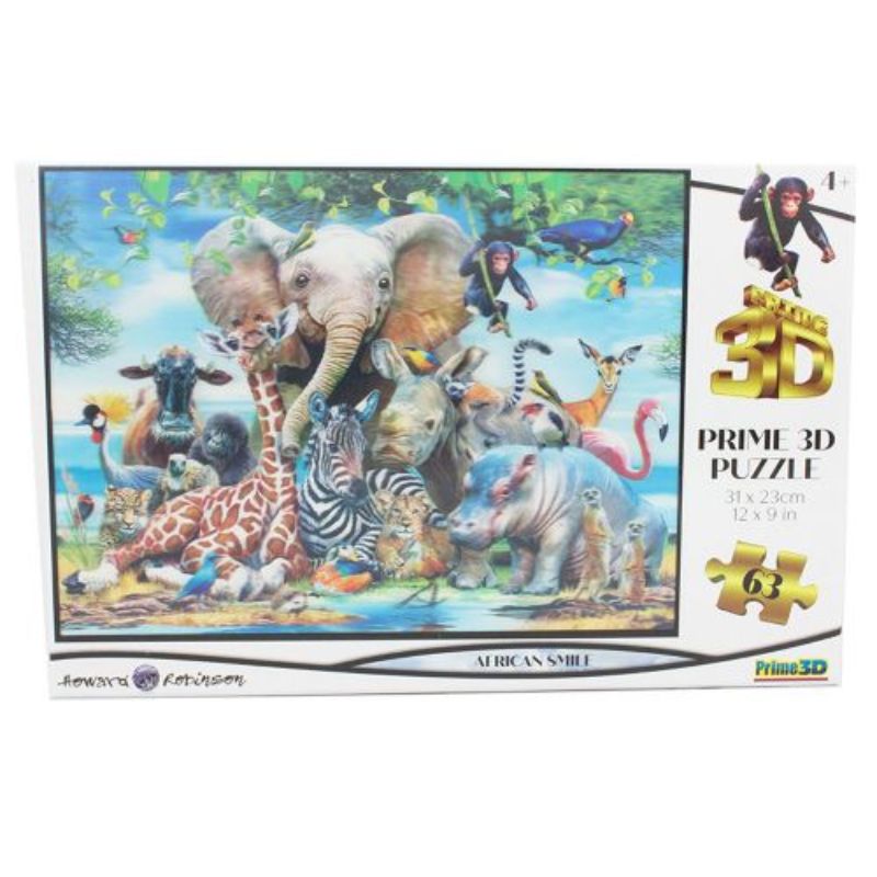 برايم 3دي - بازل ثلاثية الأبعاد - حيوانات أفريقية - 100 قطعة