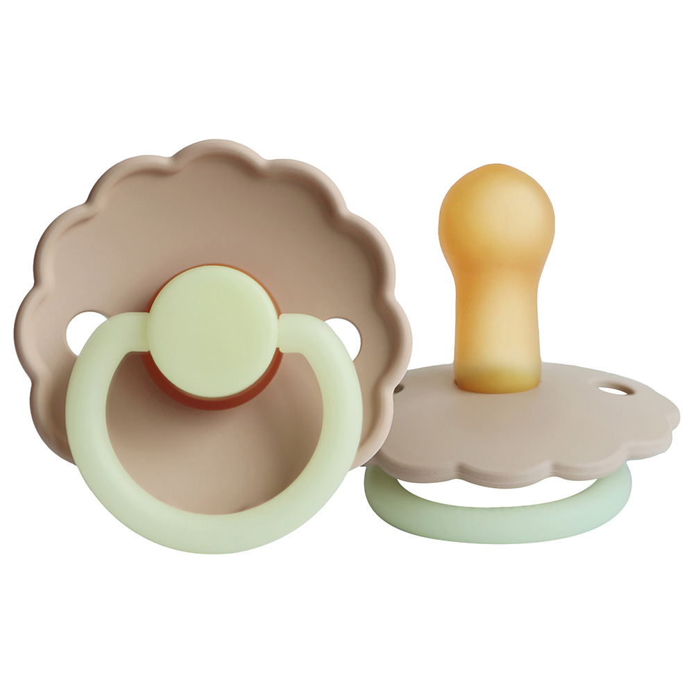 FRIGG Daisy Latex Baby Pacifier 6-18M 1-Pack Croissant Night - Size 2