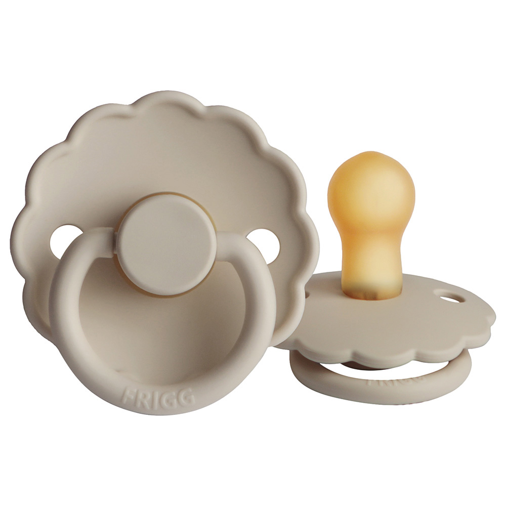 FRIGG Daisy Latex Baby Pacifier 0-6M 1-Pack Sandstone - Size 1