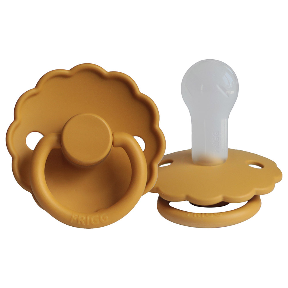 Frigg - S2 Daisy Silicone Pacifier - 6-18 Months - Honey Gold