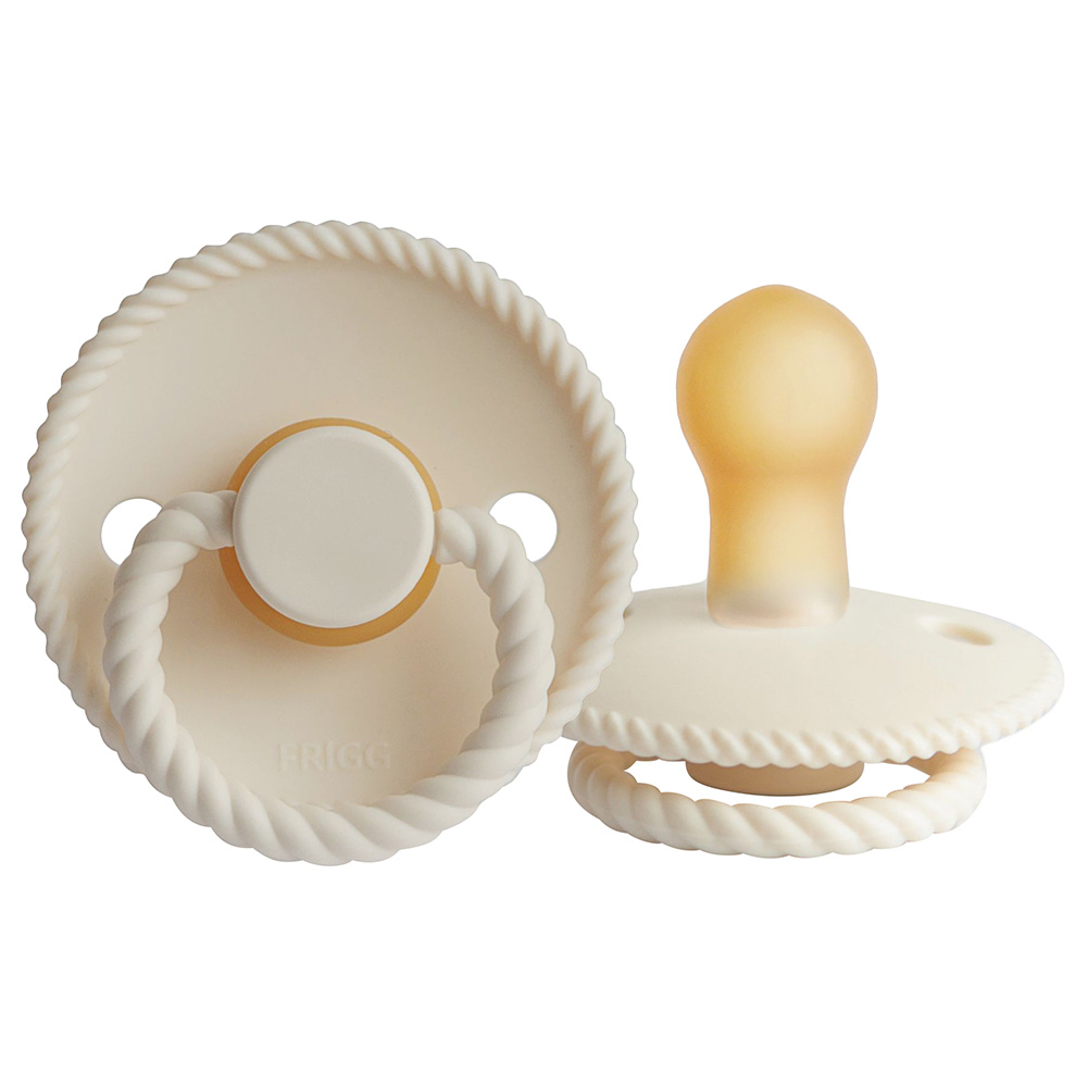 FRIGG Rope Latex Baby Pacifier 0-6M 1-Pack Cream Night - Size 1