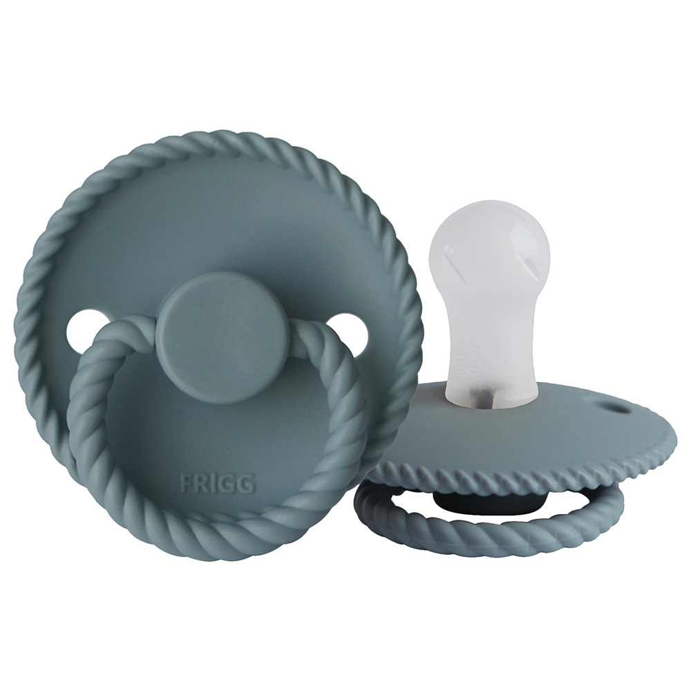 Frigg - Rope Silicone Pacifier 0-6M S1 - Stone Blue