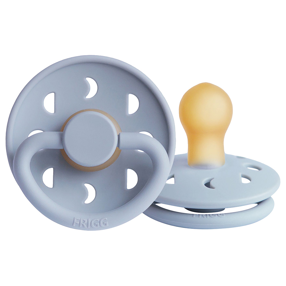 FRIGG Moon Phase Latex Baby Pacifier 6-18M 1-Pack Powder Blue - Size 2