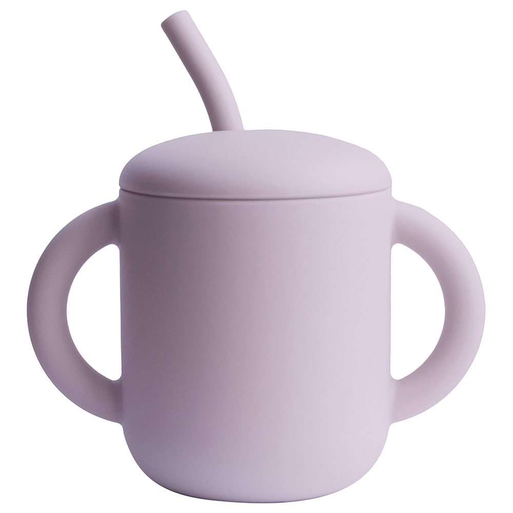 Mushie - Silicone Training Cup With Straw - Soft Lilac