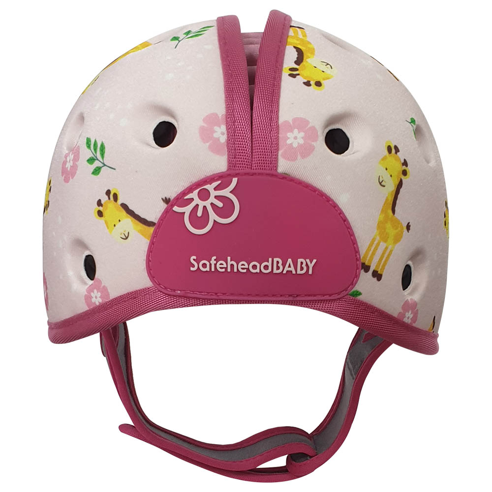 SafeheadBABY - Soft Helmet Learning To Walk - Giraffe Baby Pink