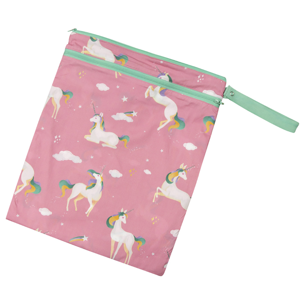 Little West Street - Unicorns Organic Wet & Dry Bag - Pink