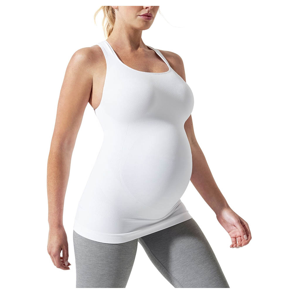 Mums & Bumps - Sport Maternity Crossback Tank - White