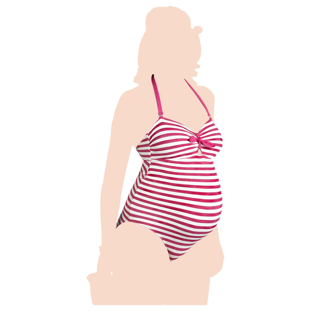 مامز & بامبز - ملابس سباحة للحمل - ريميني - زهري مخطط