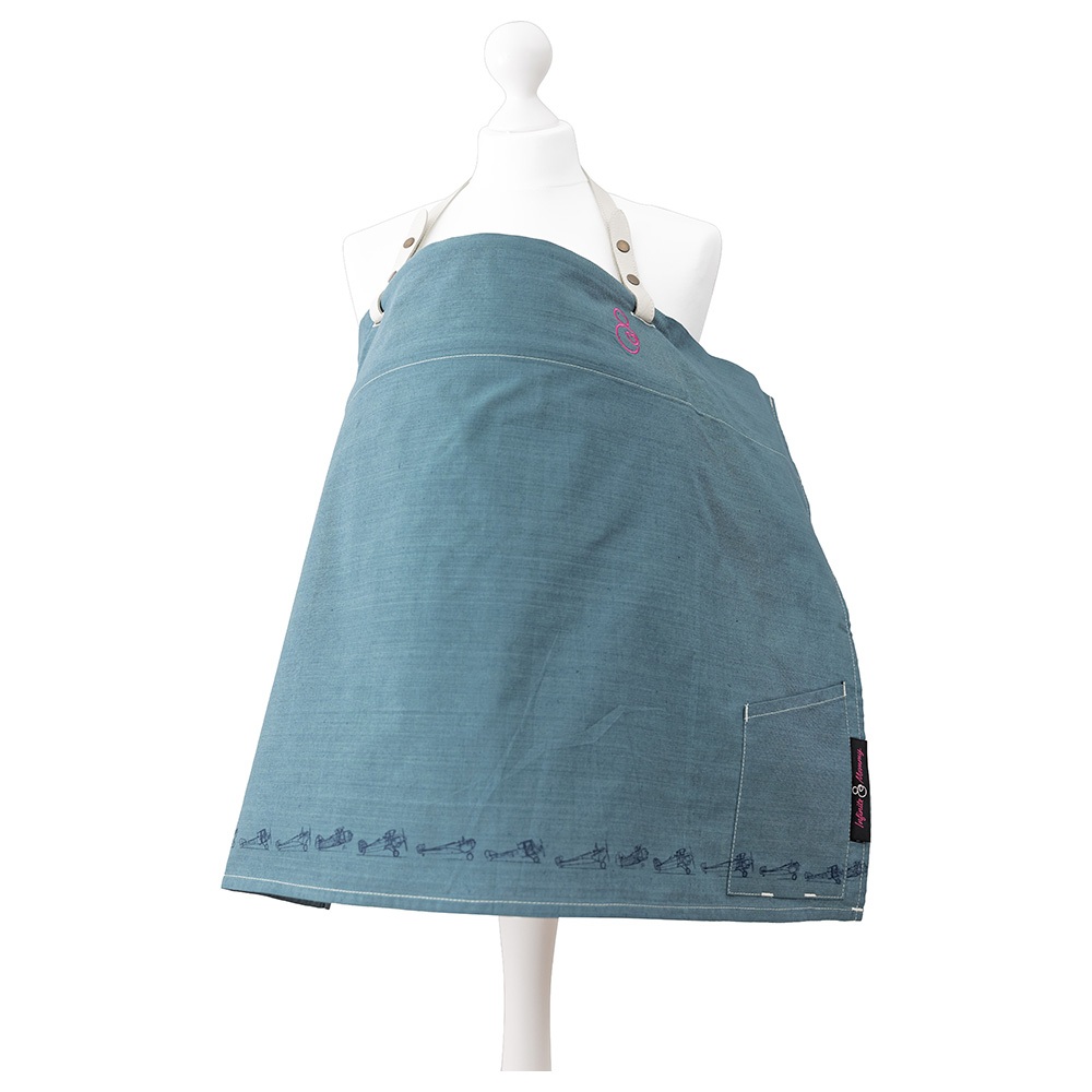 Infinite Mommy - Luxury Organic Nursing Cover - Blue