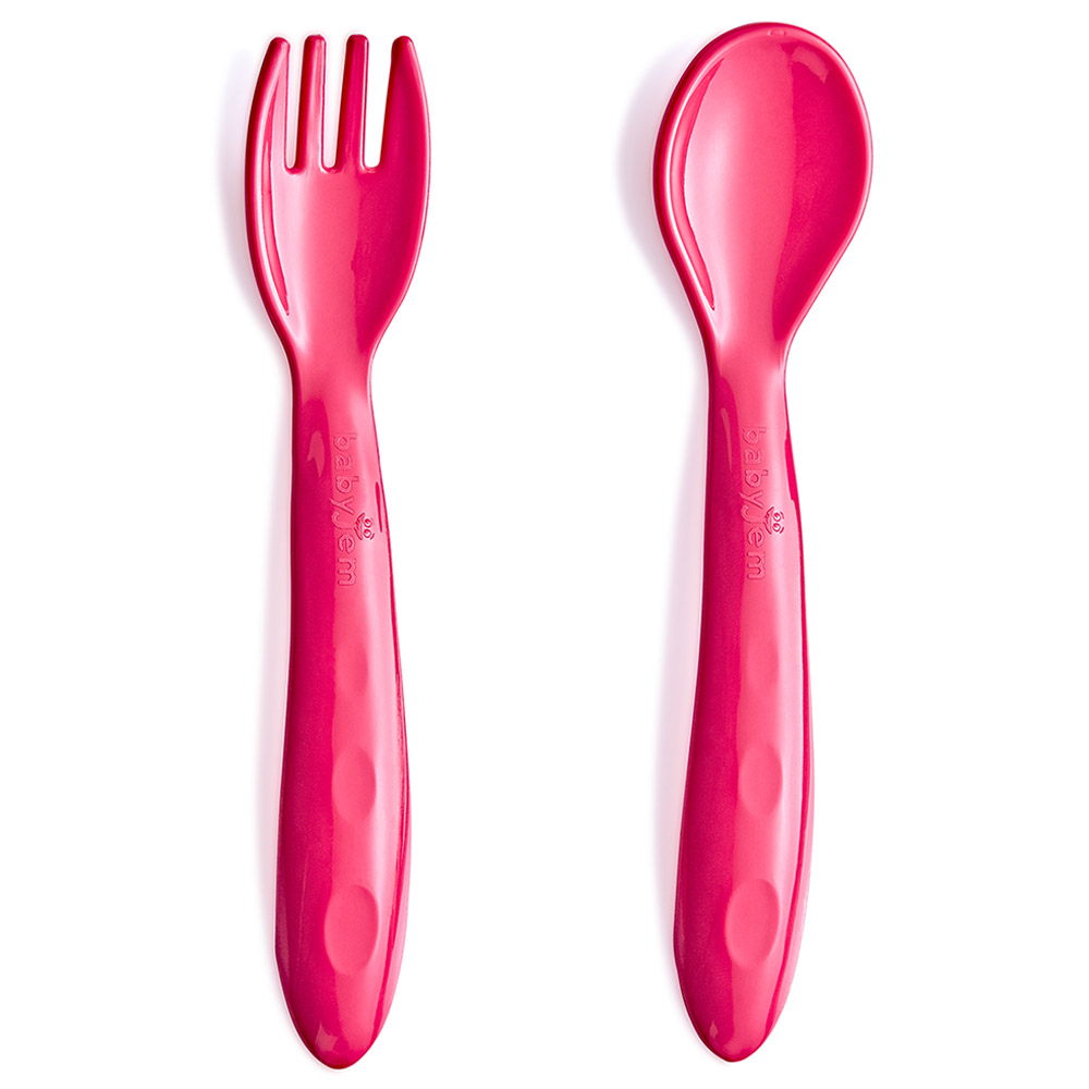 Babyjem Baby Spoon & Fork Set - Red