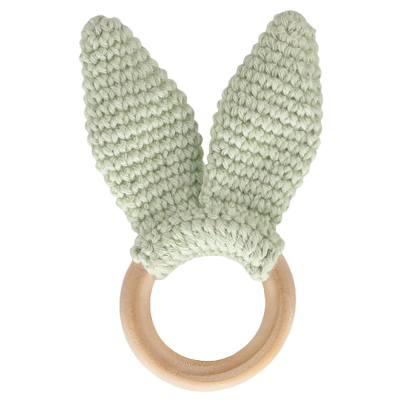 Babyjem - Amigurumi Wooden Ring Teether - Green