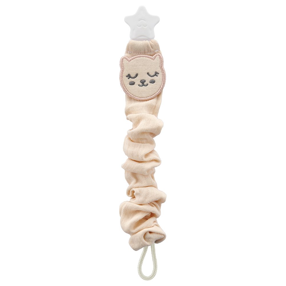 Babyjem - Pacifier Hanger with Raw Silk Material - Ivory